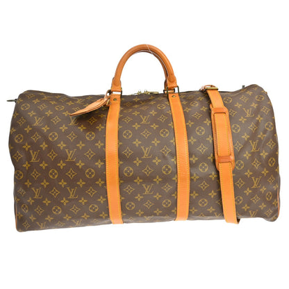 Louis Vuitton Keepall Bandoulière Monogram, Brown, Canvas, Travel Bag
