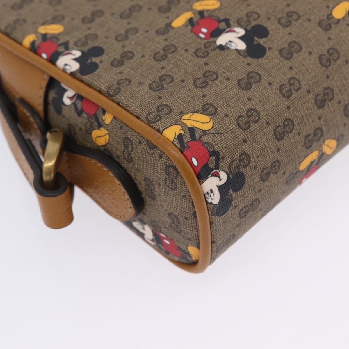 Gucci Disney Mickey Mouse Printed Mini GG Coated Canvas, Beige, Canvas, Shoulder Bag