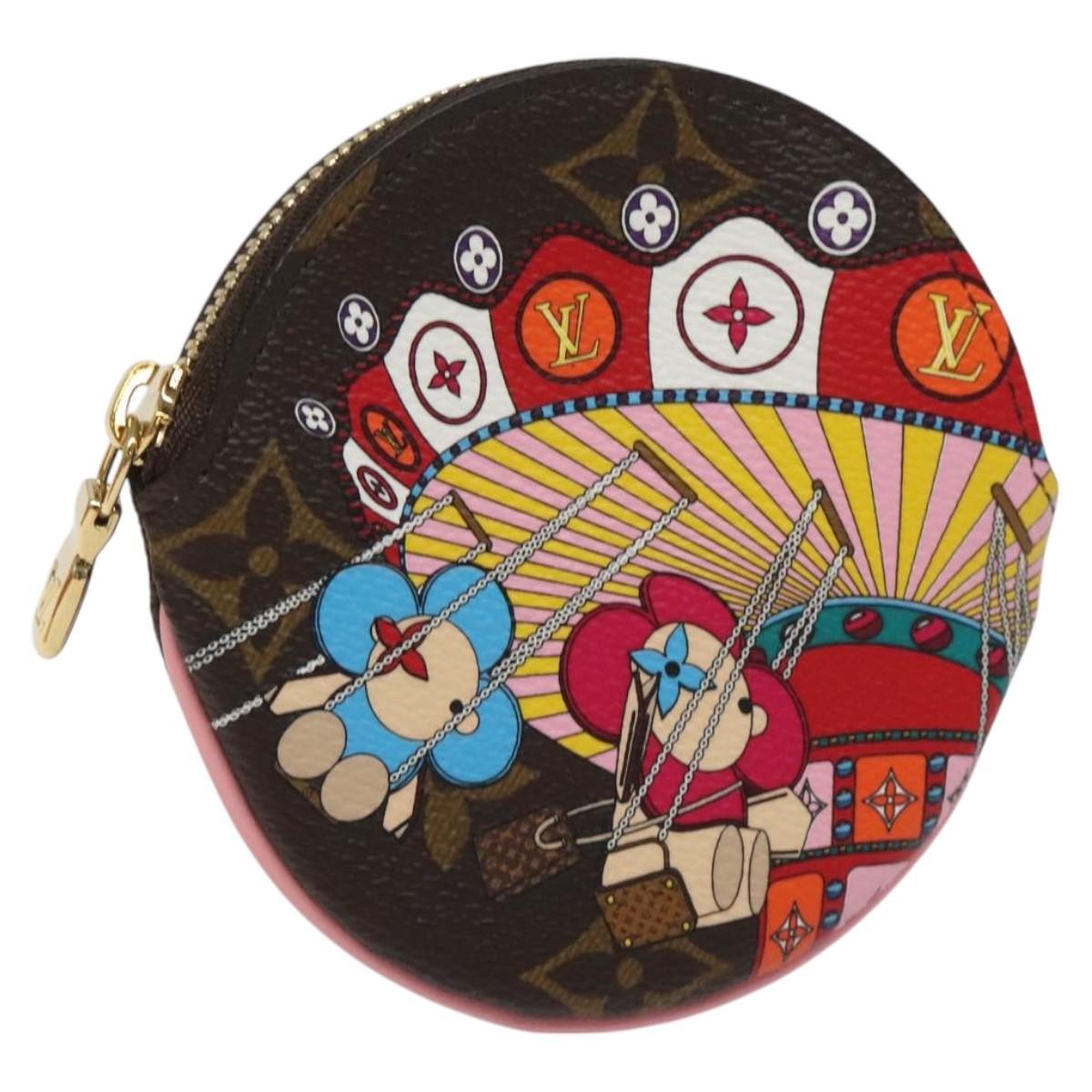 Louis Vuitton Round Coin Purse Limited Edition Vivienne Xmas Monogram Canvas, Multicolour, Canvas, Wallet