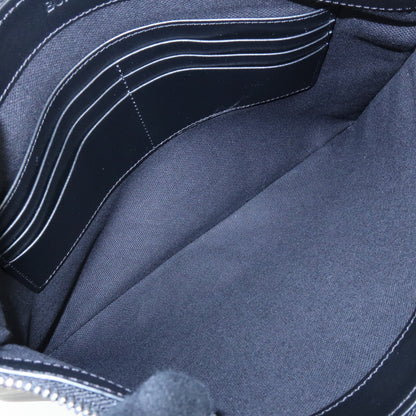 Burberry Logo Zip Printed Leather, Black, Leather, Clutch