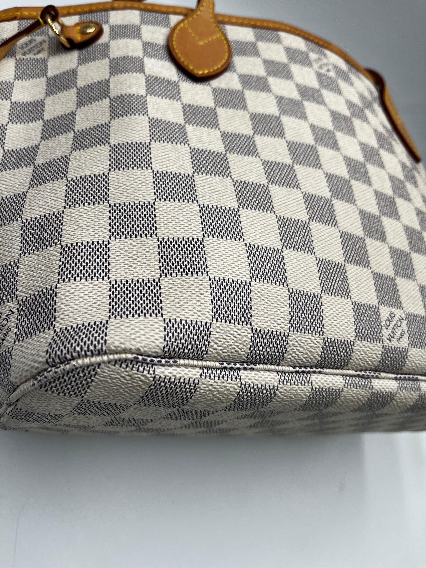 Louis Vuitton Neverfull Tote Damier, White, Canvas, Handbag