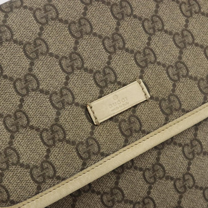 Gucci Flap Messenger GG Coated Canvas, Beige, Canvas, Shoulder Bag