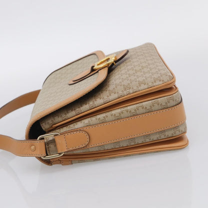 Celine Macadam Shoulder Canvas, Beige, Canvas, Crossbody Bag