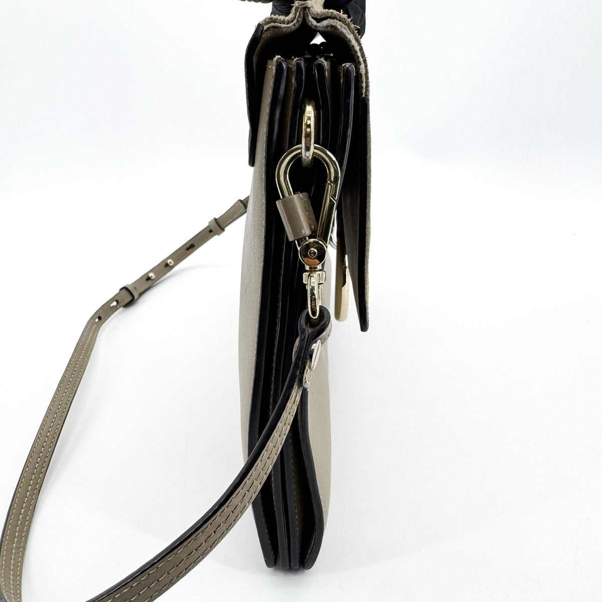 Chloe Faye Leather and Suede, Brown, Suede, Shoulder Bag