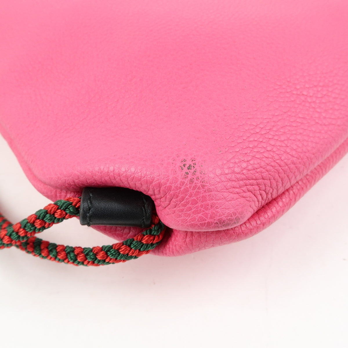 Gucci Logo Drawstring Printed Leather, Pink, Leather, Backpack