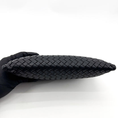Bottega Veneta Handle Intrecciato Nappa, Black, Leather, Clutch