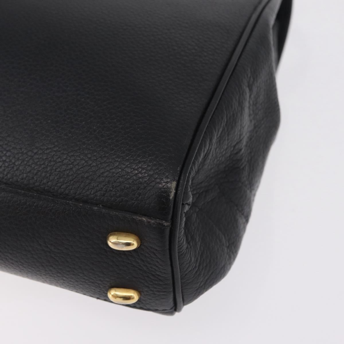 Celine Top Handle Leather, Black, Leather, Handbag