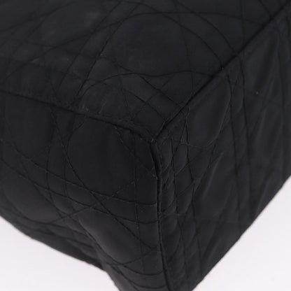 Christian Dior Vintage Lady Dior Cannage Quilt Nylon, Black, Nylon, Handbag