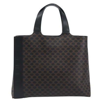 Celine Vintage Macadam Canvas and Leather, Black, Canvas, Handbag