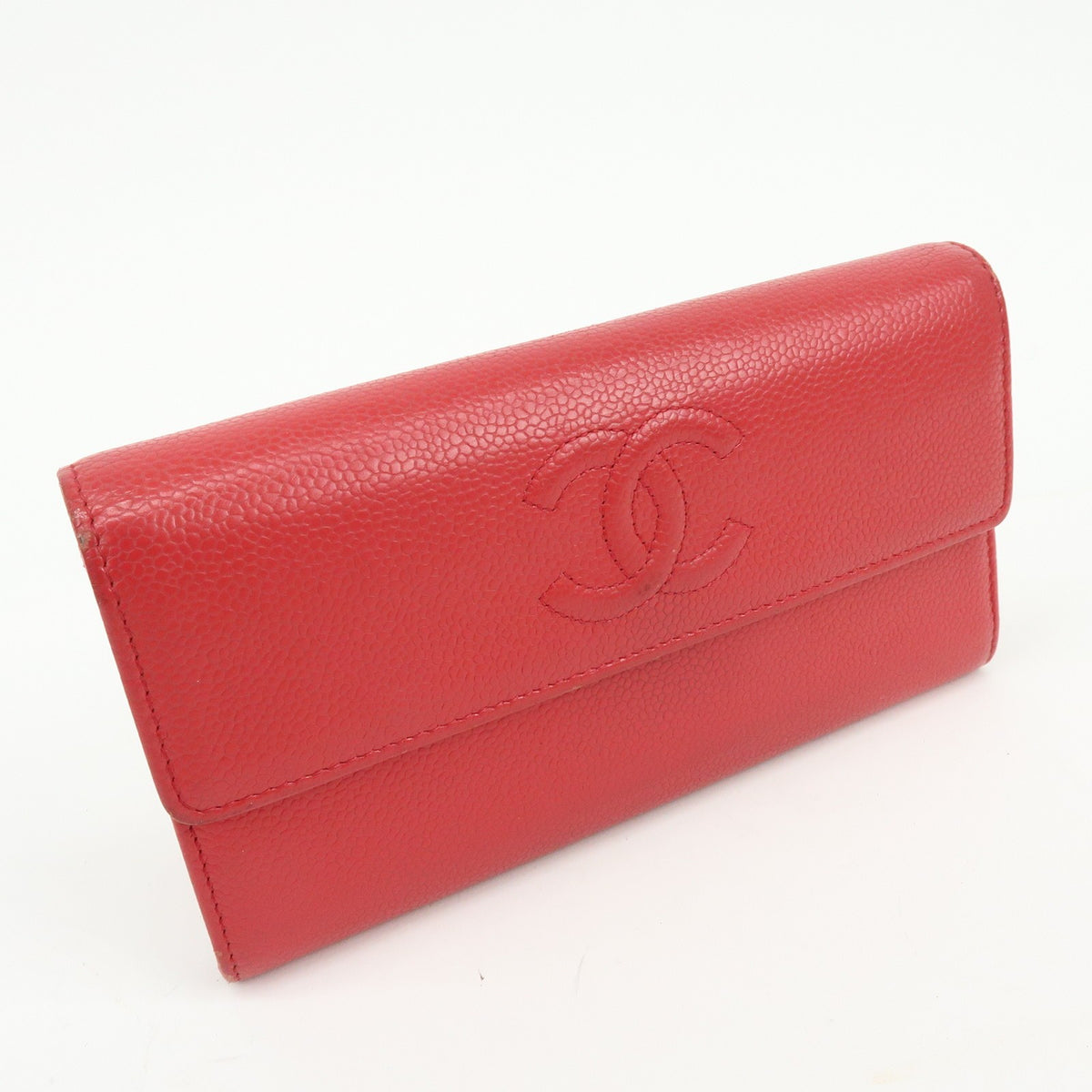 Chanel Timeless CC Flap Caviar, Red, Calfskin, Wallet