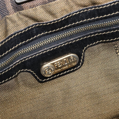 Fendi Vintage FF Handle Zucca Canvas, Brown, Canvas, Tote Bag