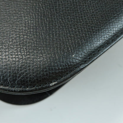 Valentino Garavani VLogo Flap Leather, Black, Leather, Shoulder Bag