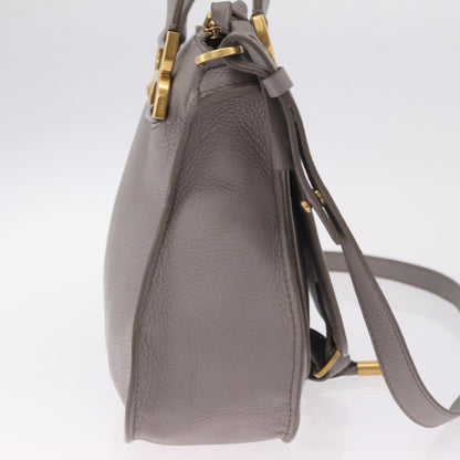 Chloe Marcie Satchel Leather, Gray, Leather, Handbag