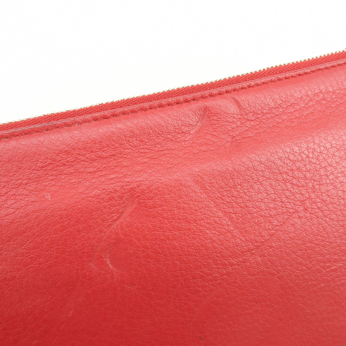 Balenciaga Everyday Logo Printed Leather, Red, Leather, Clutch