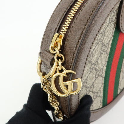 Gucci Ophidia Round GG Coated Canvas, Beige, Canvas, Shoulder Bag