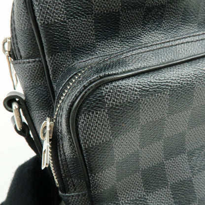 Louis Vuitton Rem Damier Graphite, Black, Canvas, Handbag