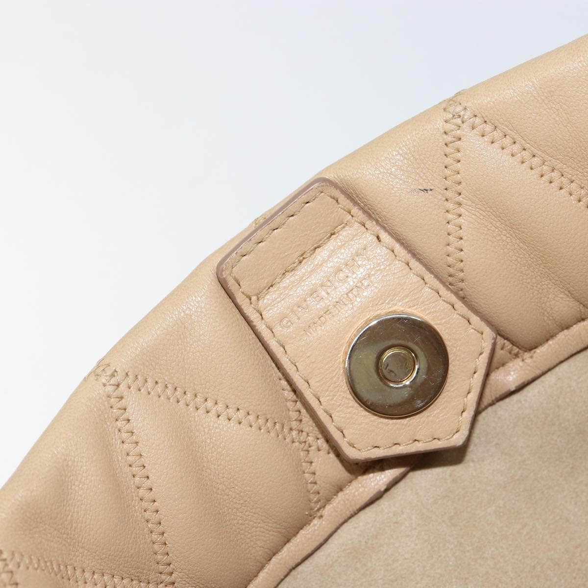 Givenchy GV Bucket Quilted Leather, Beige, Leather, Shoulder Bag