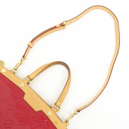 Louis Vuitton Brea Monogram Vernis, Red, Leather, Handbag