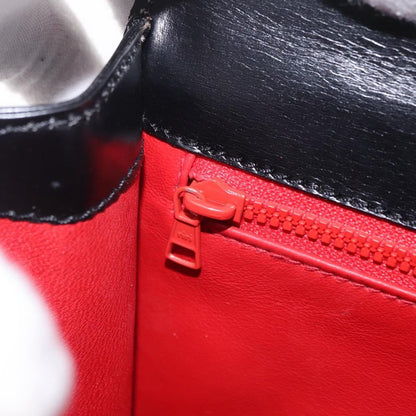 Celine Vintage Logo Top Handle Leather, Black, Leather, Handbag