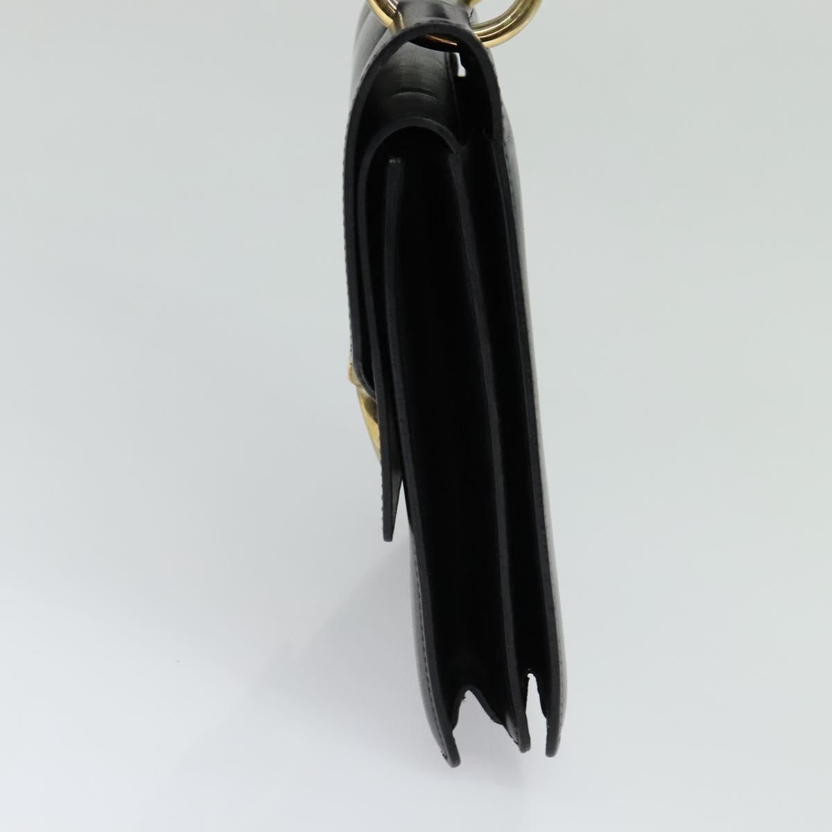 Celine Gancini Leather, Black, Leather, Handbag