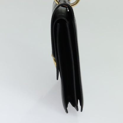 Celine Gancini Leather, Black, Leather, Handbag