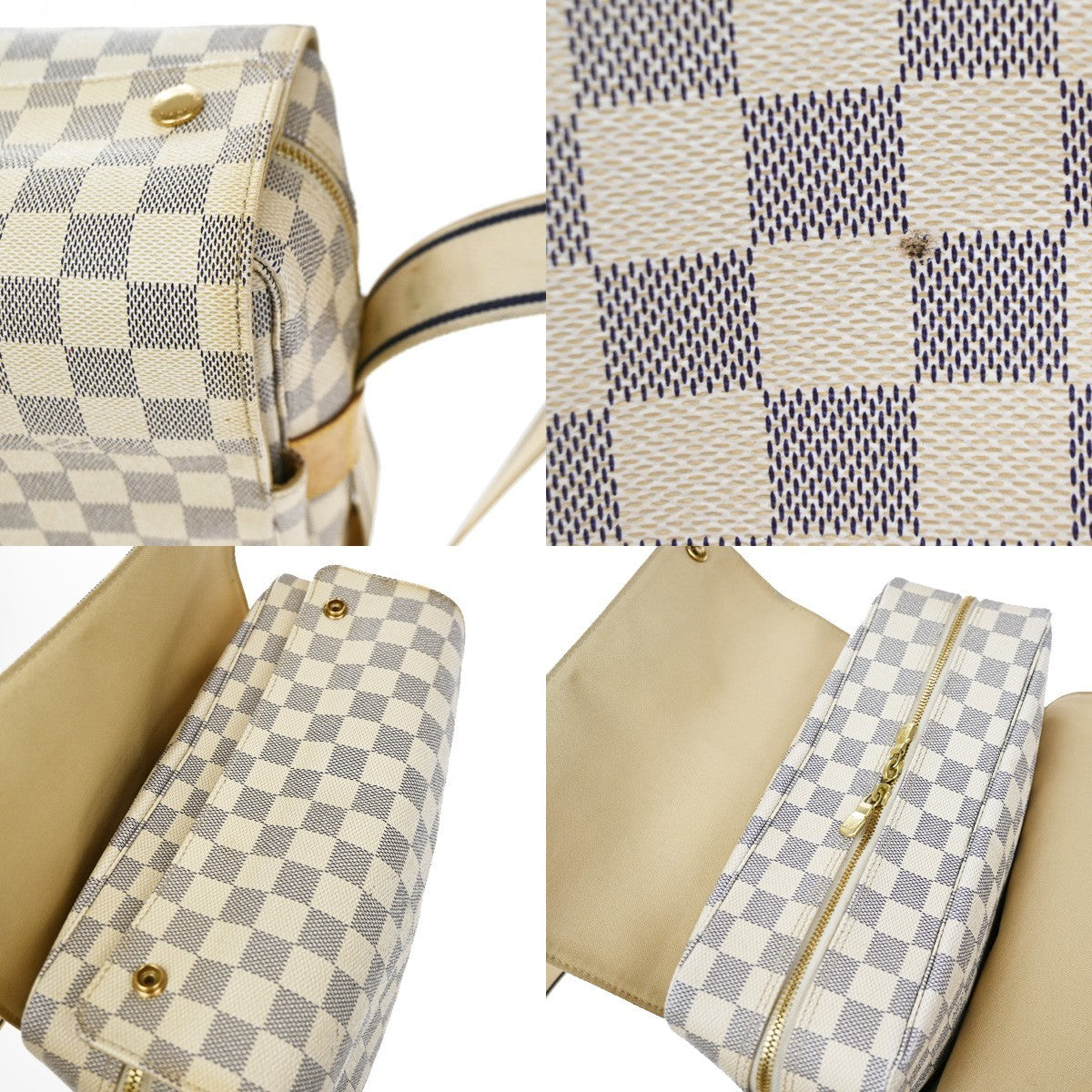 Louis Vuitton Naviglio Damier, White, Canvas, Shoulder Bag