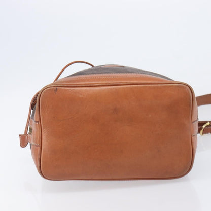 Celine Macadam Shoulder Leather, Brown, Canvas, Crossbody Bag