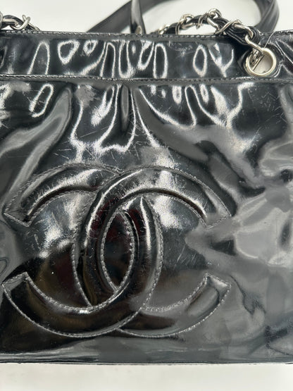 Chanel French Riviera Tote Bag Patent Leather, Black, Patent Leather, Tote Bag