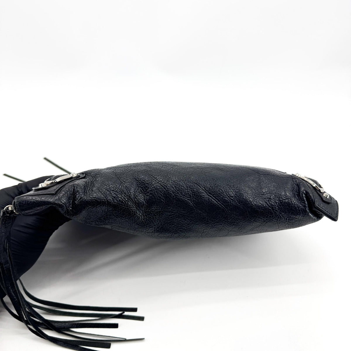 Balenciaga Zip Around Classic Studs Clutch Leather, Black, Leather, Clutch