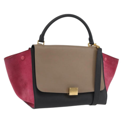Celine Trapeze Leather with Suede, Multicolour, Leather, Handbag