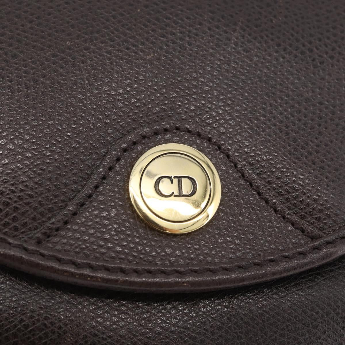 Christian Dior Vintage CD Logo Leather, Brown, Leather, Shoulder Bag