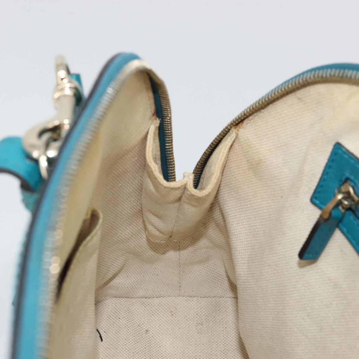 Gucci Nice Top Handle Microguccissima Patent, Turquoise, Patent Leather, Handbag