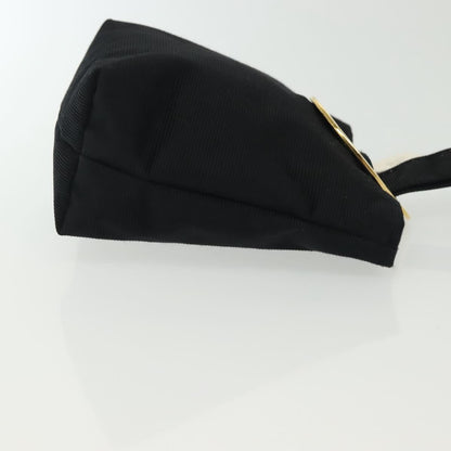 Celine Circle Logo Pouch Nylon, Black, Nylon, Clutch
