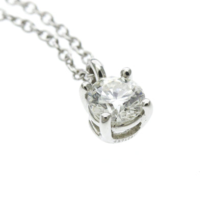 Tiffany & Co. Solitaire Pendant Platinum with Emerald Cut Diamond, Silver, Platinum, Necklace