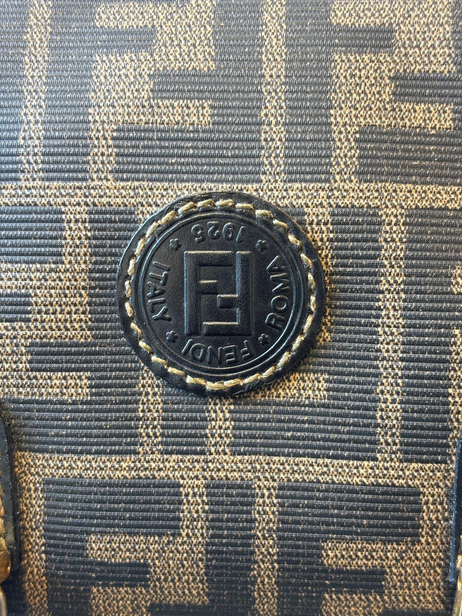 Fendi Zucca Canvas, Brown, Canvas, Handbag