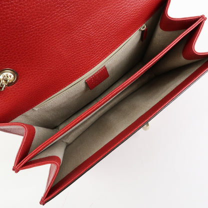 Gucci Interlocking Leather, Red, Leather, Shoulder Bag