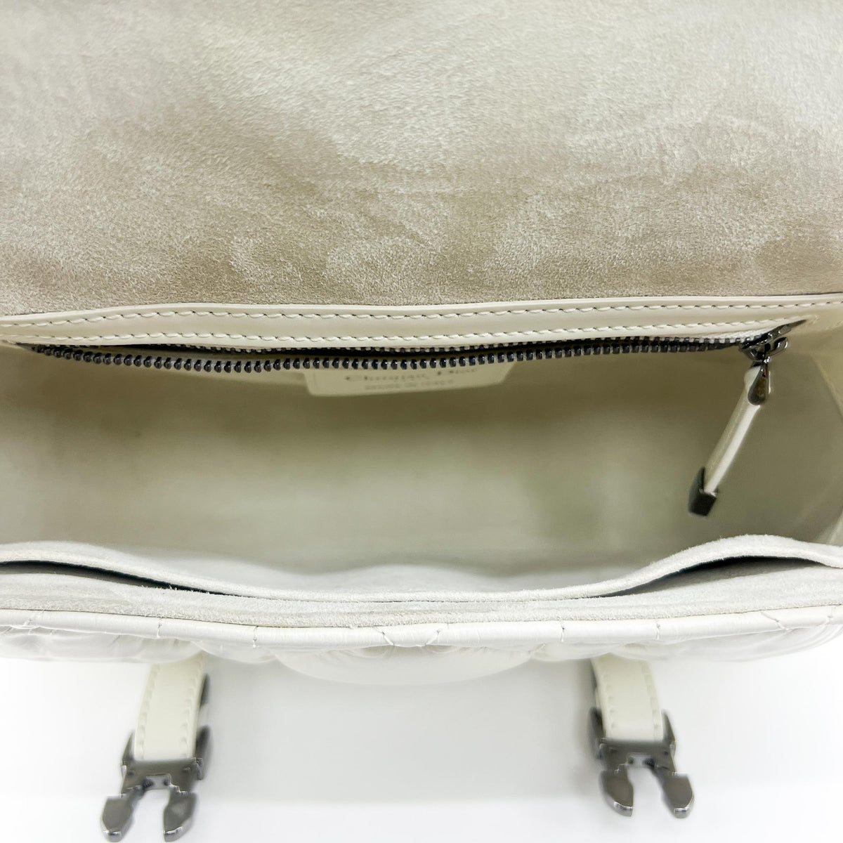 Christian Dior Diorcamp Messenger Padded Macrocannage Quilt Calfskin, White, Leather, Shoulder Bag