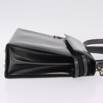 Salvatore Ferragamo Gancini Leather, Gray, Patent Leather, Handbag