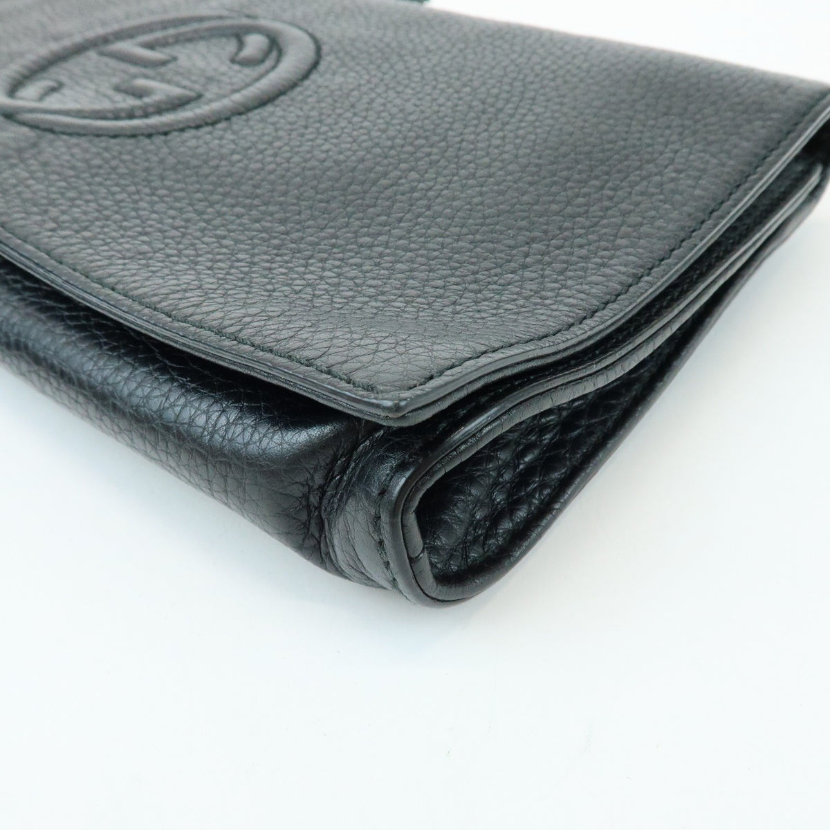 Gucci Soho Clutch Leather, Black, Leather, Clutch