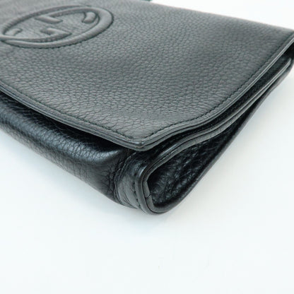 Gucci Soho Clutch Leather, Black, Leather, Clutch