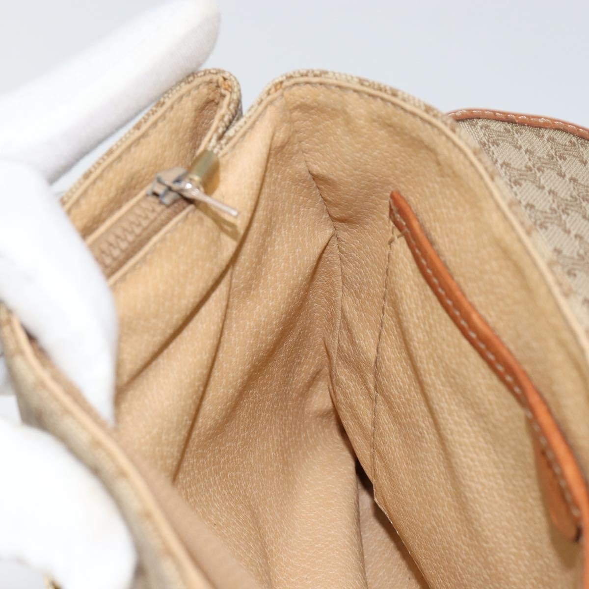 Celine Vintage Macadam Canvas and Leather, Beige, Canvas, Handbag
