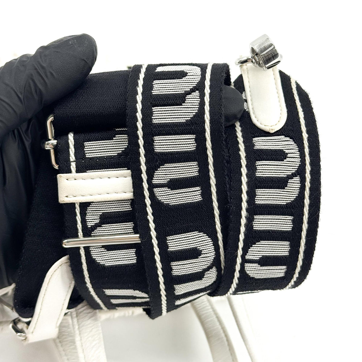 Miu Miu Matelassé Nappa Leather Top Handle Bag Leather, White, Leather, Clutch
