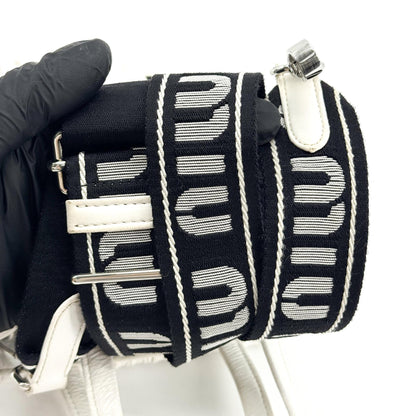 Miu Miu Matelassé Nappa Leather Top Handle Bag Leather, White, Leather, Clutch