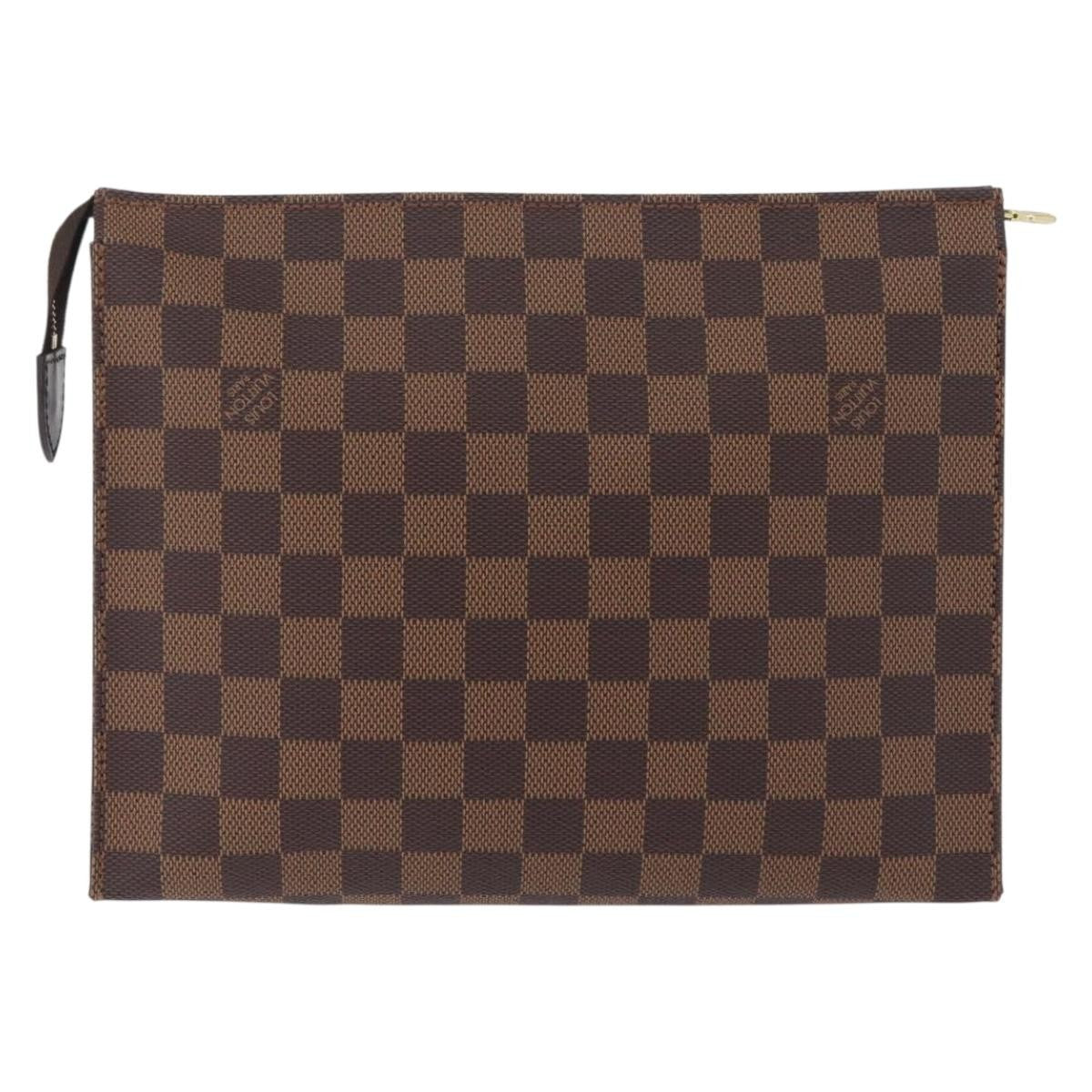 Louis Vuitton Toiletry Pouch Damier, Brown, Canvas, Clutch