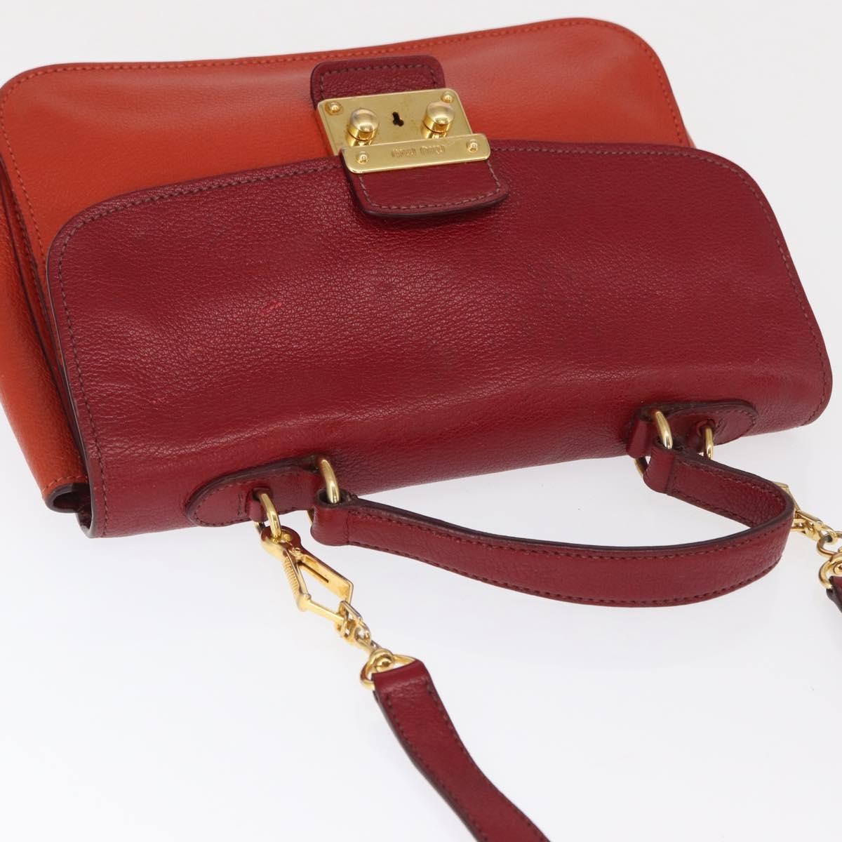 Miu Miu Madras Top Handle Leather, Red, Leather, Handbag