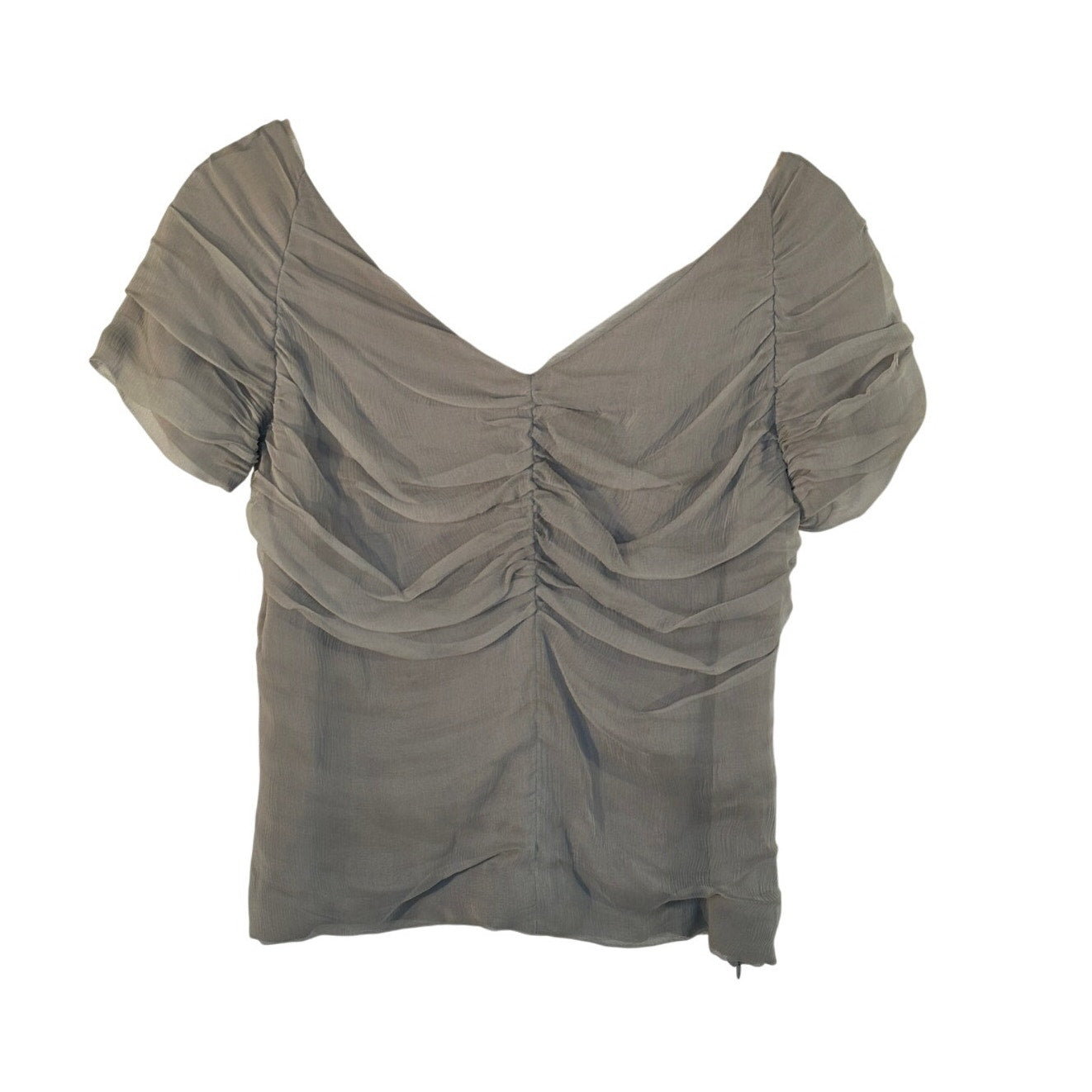 DRIES VAN NOTEN Ruched Blouse Gray