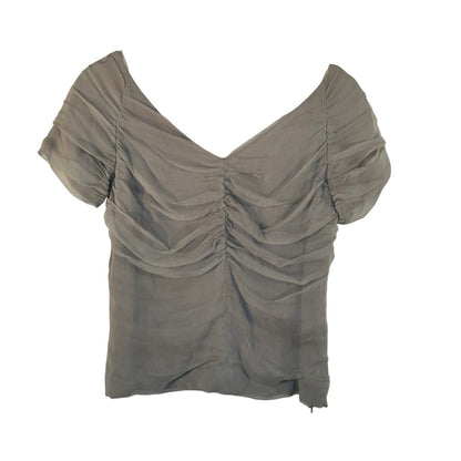 DRIES VAN NOTEN Ruched Blouse Gray