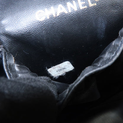 Chanel Vintage Cosmetic Case Lambskin, Black, Leather, Clutch