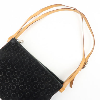 Celine C Macadam Shoulder Suede, Black, Suede, Handbag