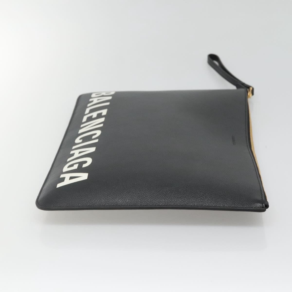 Balenciaga Ville Pouch Leather, Black, Leather, Clutch